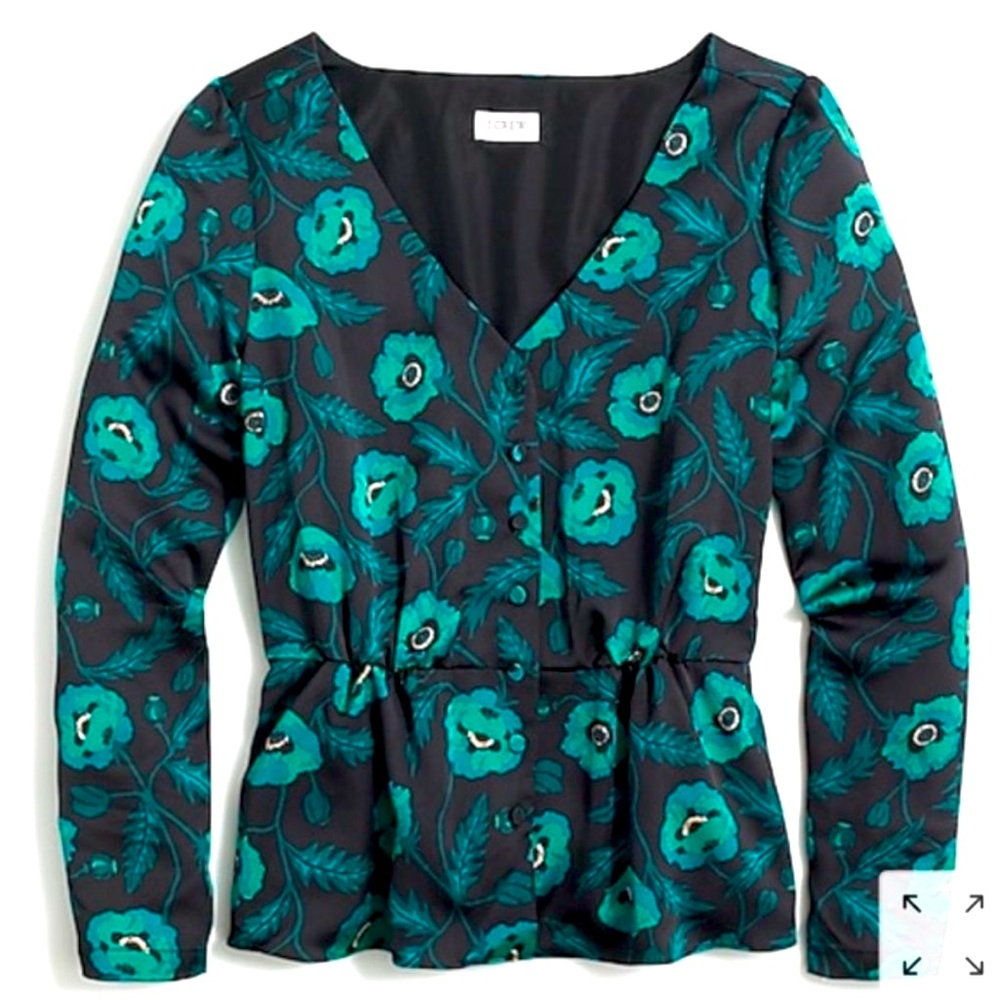 NWT J Crew Satin Back Crepe Button Down Size 8